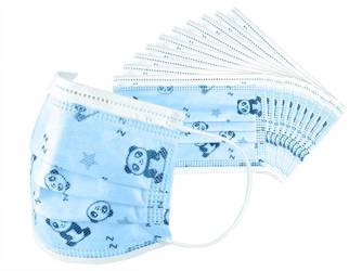 Maseczka ochronna dla dzieci, 3 warstwy, EN149, niebieska