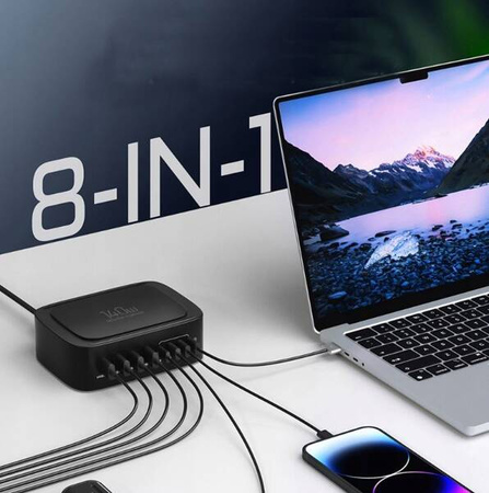 Szybka Ładowarka USB Zasilacz 140W do telefonu laptopa QC3.0 PPS PD65W