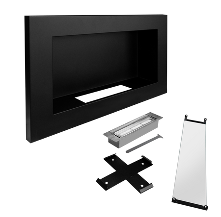 Biokominek 650x400 Slim Czarny z szybą
