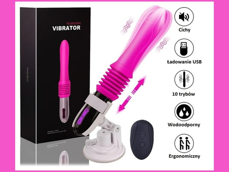 WIBRATOR TELESKOPOWY Z PILOTEM WIELOFUNKCYJNY WIBRUJĄCY RUCH POSUWISTY KULKI