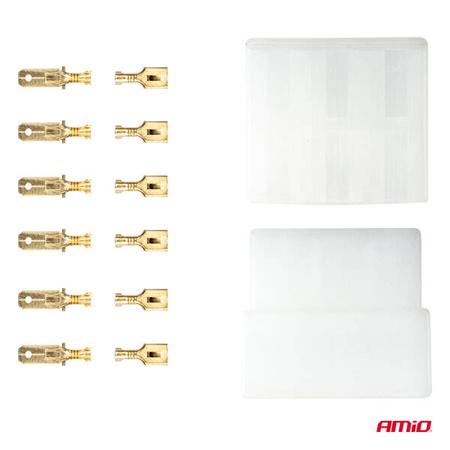 Wtyczka gniazdo kostka zł?
cze elektryczne 6 PIN + konektory AMIO-03515