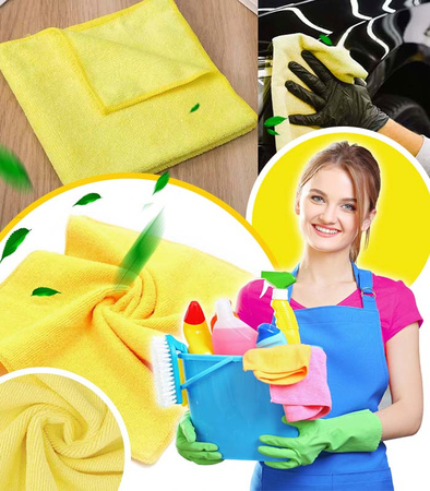 ŚCIERKA 40 X 40 ŻÓŁTA SZMATKA UNIWERSALNA CHŁONNA MIĘKKA MIKROFIBRA DO SPRZĄTANIA KURZU WYCIERANIA MYCIA