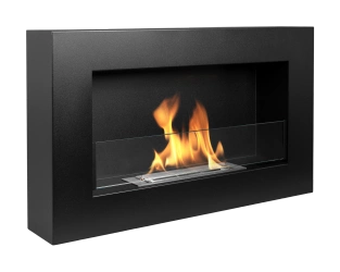 BIOKOMINEK BOX 650X400 czarny z szybą