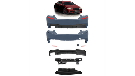 Tylny zderzak sport PDC zestaw z dyfuzorem BMW 5 F10 2010-2017