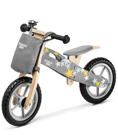 ROWEREK BIEGOWY 12" DLA DZIECI DREWNIANY Z TORBĄ PIANKOWE KOŁA EVA