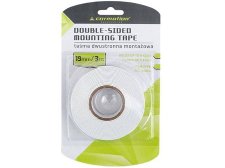 Taśma dwustronna piankowa 1mm x 19mm x 3m, biała, 1 szt.