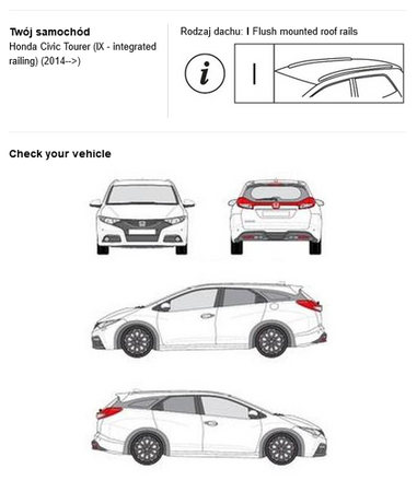 Bagażnik dachowy CRUZ S-FIX Honda Civic Tourer 2014