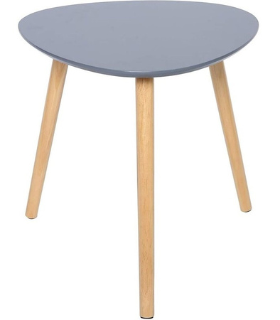 STOLIK KAWOWY 40 CM DREWNIANY TRÓJKĄTNY STYL SKANDYNAWSKI DO SALONU SYPIALNI NA TRZECH NOGACH