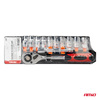 Klucz nasadowy grzechotka zestaw 11 szt 1/2" 10-24mm AMIO-02412