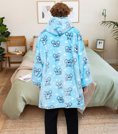 BLUZOKOC KOALA PONCZO BLUZA Z KAPTUREM KIESZEŃ KANGUR POLAR OVERSIZE 100% POLIESTER DLA MŁODZIEŻY DOROSŁYCH