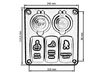 Panel przełączników 12/24V ON-OFFx3, 1xZ, 2xUSB 3,1A, 2xB 15A IP68