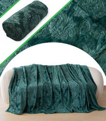 KOC WYTŁACZANY 160 x 200 CM KWIATOWY WZÓR MIĘKKA NARZUTA PLED MIKROFIBRA