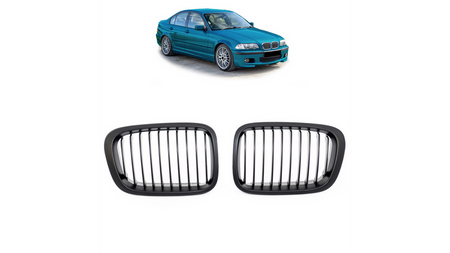 Grill sportowy pojedyncze żeberka Matt Black BMW 3 E46 Compact przed liftem 1998-2001