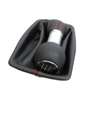 Gałka biegów AUDI A4 B6 B7 Z MIESZKIEM PRZESZYTA CZERWONĄ NICIĄ