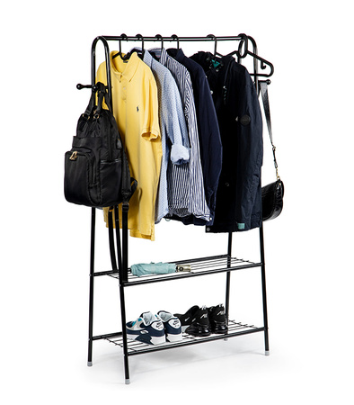 STOJAK NA UBRANIA WIESZAK REGAŁ STOJĄCY PÓŁKI GARDEROBA 160 X 100 CM