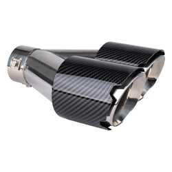 Końcówka tłumika wydechu stal nierdzewna prawa podwójna carbon AMIO-04070