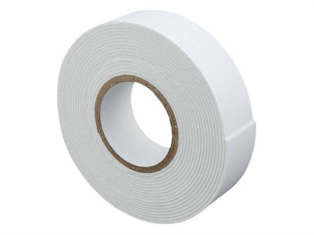 Taśma dwustronna piankowa 1mm x 19mm x 3m, biała, 1 szt.