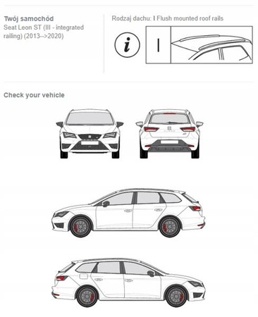 Bagażnik dachowy belki Seat Leon ST/X-PerienceDARK