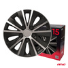Kołpaki samochodowe 4szt. komplet Rapide czarno srebrne 15" cali COLOR BOX