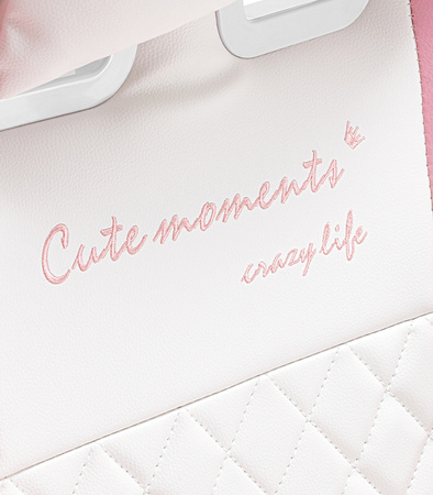 FOTEL GAMINGOWY Z PODNÓŻKIEM RÓŻOWY KUBEŁKOWY BIUROWY OBROTOWY REGULOWANY NOWOCZESNY DZIECIĘCY PODUSZKA CHMURKA DLA GRACZA DZIECI