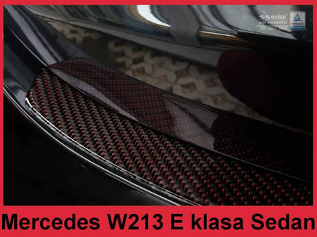 Nakładka na zderzak tylny do Mercedes klasa E W213 Carbon (czarno-czerwony)
