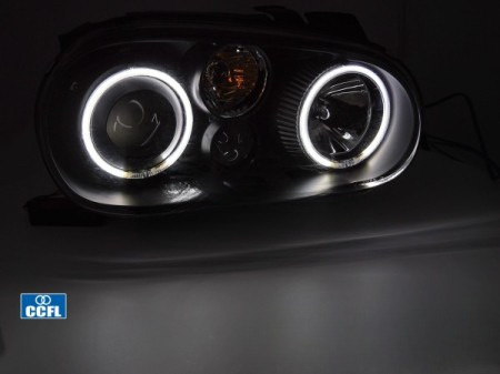 Reflektory Angel Eyes CCFL Black VW Golf IV 1997–2003