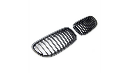 Grill sportowy pojedyncze żeberka Matt Black  BMW 3 (E90) Sedan (E91) Touring Facelift 2008-2011