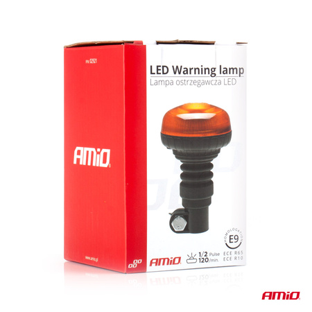 Lampa ostrzegawcza błyskowa mini kogut 18 LED flex R65 R10 12V 24V W21pl AMIO-02921