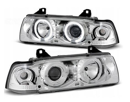 Reflektory przednie BMW E36 CHROM RINGI