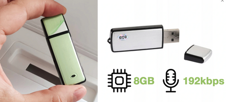 Mini dyktafon pendrive podsłuch szpiegowski USB