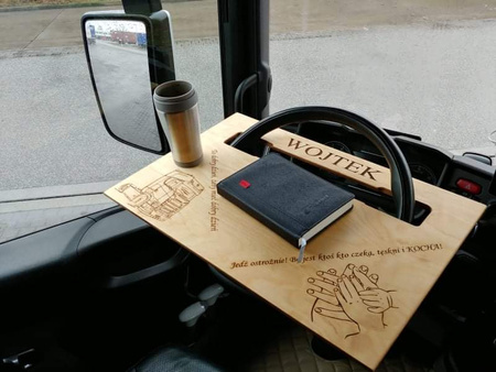 Stolik na kierownicę Scania Renault T Magnum Premium MAN Ford F-max drewniany.