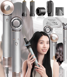 SUSZARKA DO WŁOSÓW 5w1 WIELOFUNKCYJNA 3 PRĘDKOŚCI NAWIEWU 3 POZIOMY TEMPERATURY ZIMNY NAWIEW JONIZACJA DO SUSZENIA LOKÓW WYGŁADZANIA