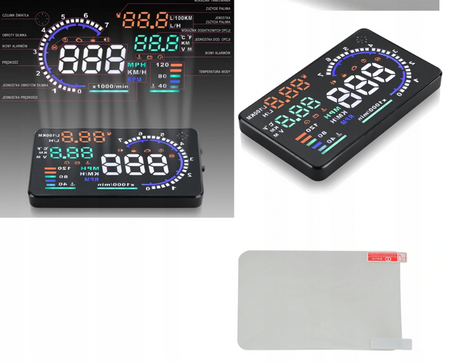 Wyświetlacz projektor LED LCD HUD OBD2 5.5 ZEGARY