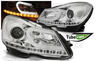 Lampy Reflektory Mercedes W204 11-14 CHROME LED