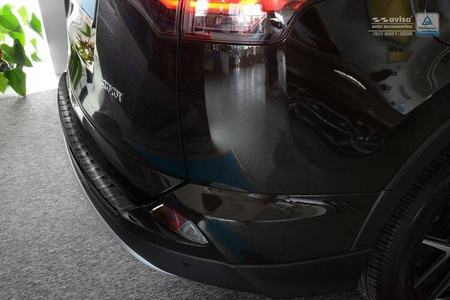 Toyota Rav4 IV Zestaw - Czarna nakładka na zderzak tylny + nakładki progowe - czarne)