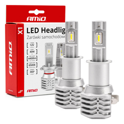 Żarówki samochodowe LED seria X1 H3 6500K Canbus AMIO-02964