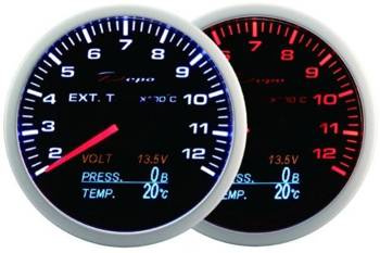 ZEGAR DEPO WA 60mm - 4w1 Exhaust Temp, Volt, Oil Press, Temp