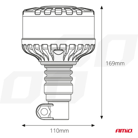 Lampa ostrzegawcza błyskowa kogut LED W28P 12V 24V AMIO-04104