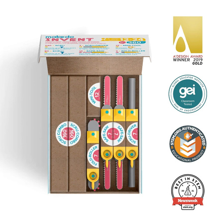 Zestaw narzędzi do konstruowania DIY Makedo - Invent 360 el.