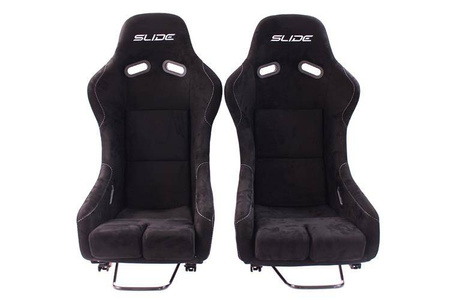 Fotel sportowy SLIDE RS zamsz Black L