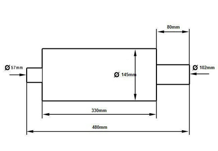 Tłumik Końcowy TurboWorks 100mm wejście 63,5mm