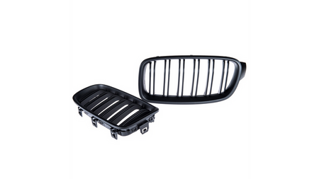 Grill sportowy podwójne żeberka Matt Black BMW 3 F30 F31 2011-2019
