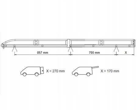 Platforma dachowa bagażowa Peugeot Partner II L1 C