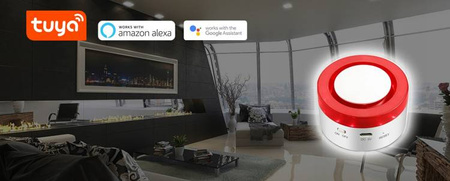 Bezprzewodowy Alarm WIFI Syrena Tuya Google Alexa