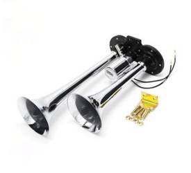 SYGNAŁ 2 FANFARY CHROM Z KOMPRESOREM I PRZEKAŹNIKIEM 12V