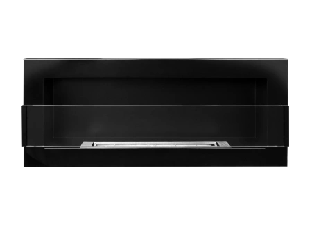 Biokominek wiszący z szybą 900x400 czarny połysk