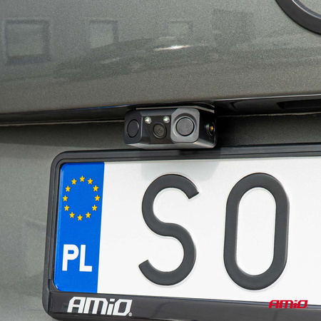Kamera cofania z czujnikami parkowania 2w1 HD-602 LED 12V AMIO-03541