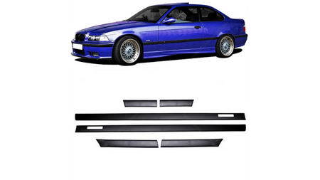 Listwy boczne czarne zestaw 6 sztuk BMW 3 E36 1991-1999
