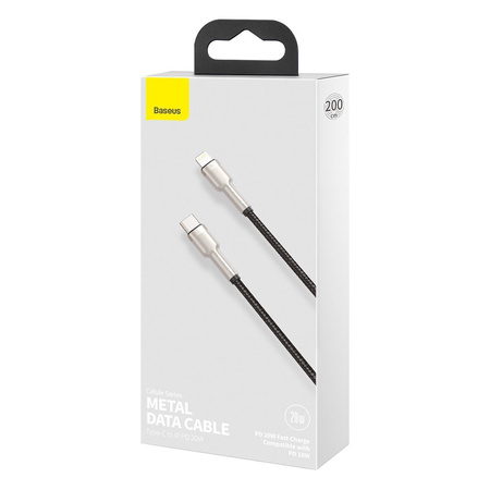 Kabel USB-C do Lightning Baseus Cafule, PD, 20W, 2m (czarny)