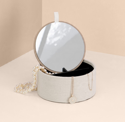 ORGANIZER NA BIŻUTERIĘ ZEGARKI DROBIAZGI PUDEŁKO SZKATUŁKA OBICIE WELUR  Z LUSTREM POKRYWKA